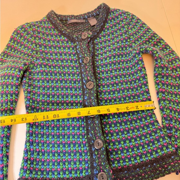 Liz Claiborne Sweater Cardigan Long Sleeve Weaved Black Pink Green Blue S - Picture 5 of 5
